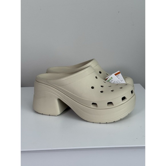 Crocs Siren Clog Men 11 Bone Beige White Platform Chunky Heels Y2K Bratz Doll